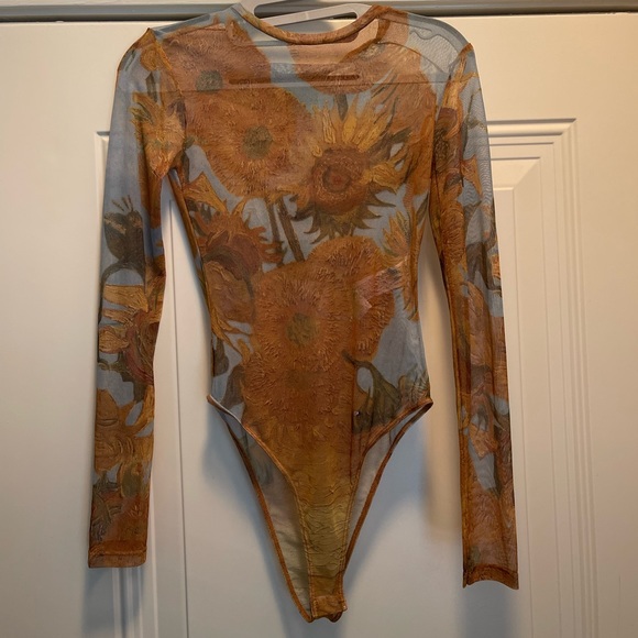 ZARA TULLE GOGH SUNFLOWER BODYSUIT - Picture 6 of 7
